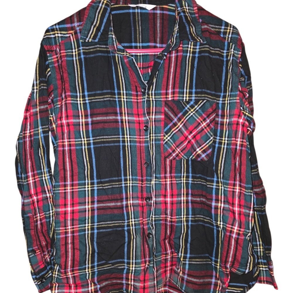Time and Tru Multicolor Flannel Plaid Shirt